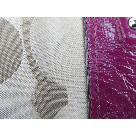 Coach Laura Signature Khaki Berry Tote F18335 - Picture 14 of 16